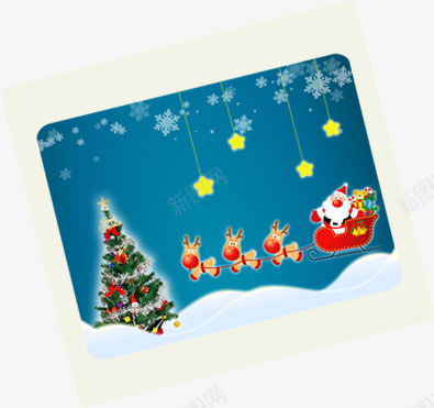 手绘蓝色圣诞节雪花卡片png免抠素材_新图网 https://ixintu.com 卡片 圣诞节 蓝色 雪花