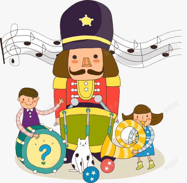 音乐大会场png免抠素材_新图网 https://ixintu.com 大鼓 小猫 星星 音乐 音符