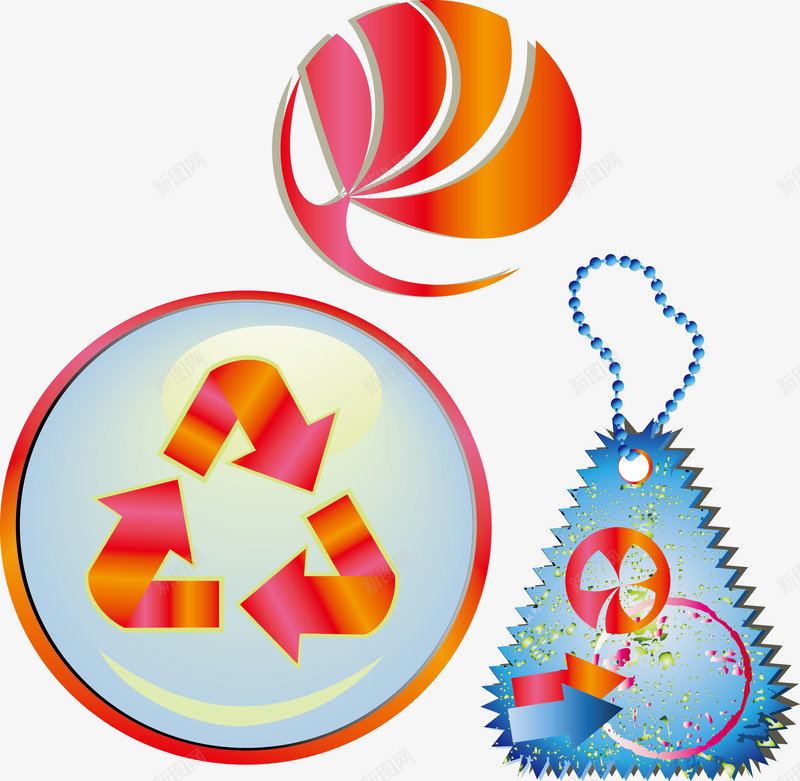 标志图形图标png_新图网 https://ixintu.com logo 创意图案 卡片 可回收 循环 标牌