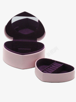 首饰盒紫色爱心奢华戒指盒高清图片