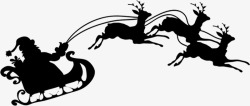 麋鹿剪影标贴麋鹿圣诞老人黑色剪影高清图片
