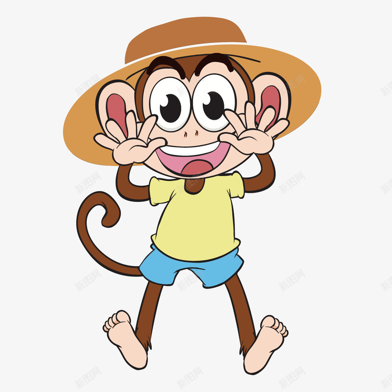 卡通可爱猴子矢量图ai免抠素材_新图网 https://ixintu.com 卡通 可爱 帽子 猴子 矢量图