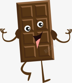 巧克力小人牛奶巧克力卡通小人矢量图高清图片