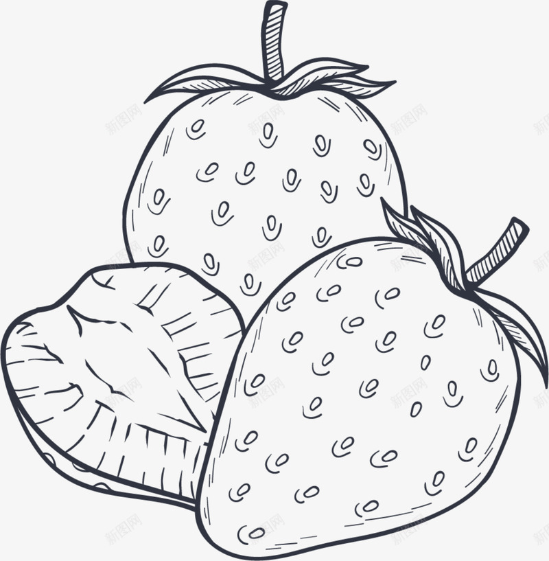 夏季水果手绘草莓png免抠素材_新图网 https://ixintu.com 夏季水果 夏日水果 手绘草莓 画画 童趣 绘画