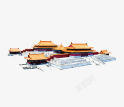 中国建筑风格紫禁城的3d图高清图片