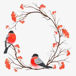 花与鸟主题边框中国风花鸟边框高清图片