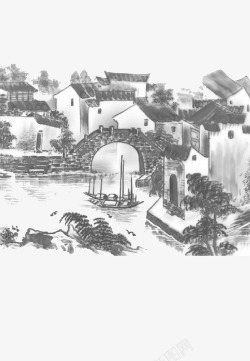 中国民族文化民间美景水墨画高清图片