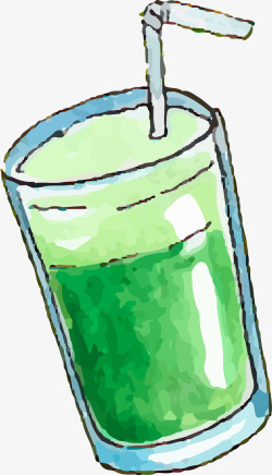 水彩蔬菜汁绿色水彩清新蔬菜汁高清图片