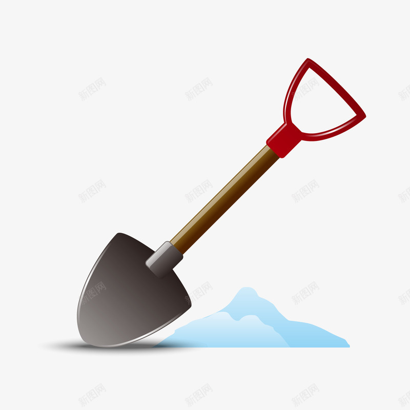 铁锹雪堆png免抠素材_新图网 https://ixintu.com 冬季 卡通小铁锹 工具 矢量素材 矢量铁锹雪堆 种菜工具 铁锹 铲雪 雪堆