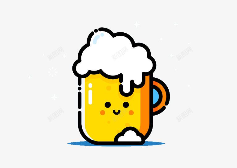 啤酒png免抠素材_新图网 https://ixintu.com 啤酒 国外创意素材 泡沫 矢量插图 黄色