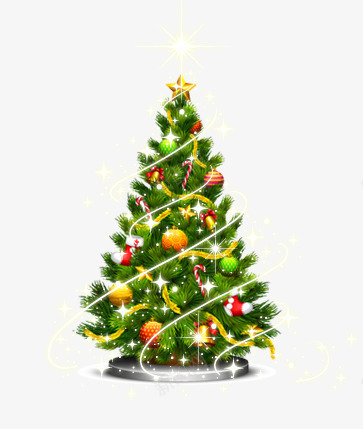 闪闪发光的圣诞树png免抠素材_新图网 https://ixintu.com 唯美 圣诞树 彩球 梦幻