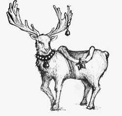 圣诞手绘小鹿素材