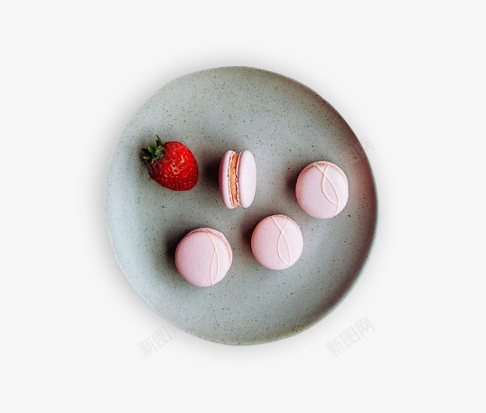 草莓马卡龙png免抠素材_新图网 https://ixintu.com 产品实物 甜品 草莓 马卡龙