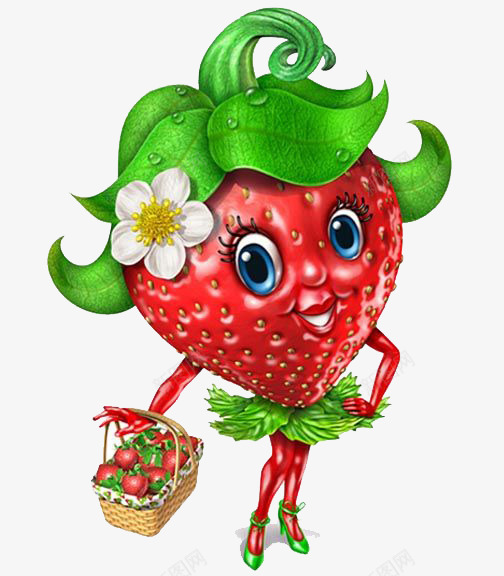 可爱的草莓小姐png免抠素材_新图网 https://ixintu.com 卡通 可爱 手绘 草莓