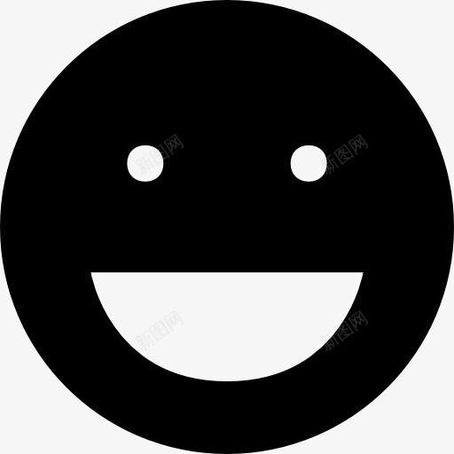 黑色的表情笑脸图标png_新图网 https://ixintu.com 山楂Emoji填补 微笑 快乐 界面 笑 笑脸 符号 脸 表情符号 黑色
