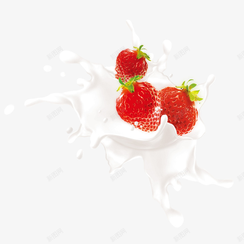 溅起的奶花草莓口味png免抠素材_新图网 https://ixintu.com 溅起的奶花 源文件 草莓 酸甜