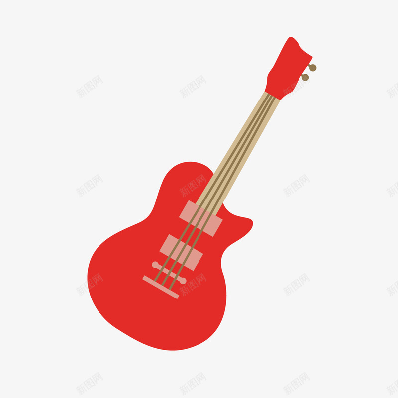 吉他矢量图ai免抠素材_新图网 https://ixintu.com 吉他 新图网 红色 音乐器材 矢量图
