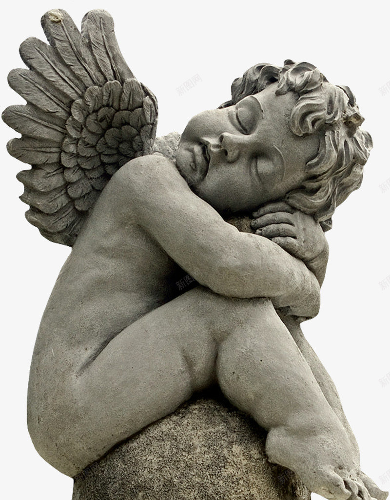 石像png免抠素材_新图网 https://ixintu.com 丘比特 天使 婴儿 景区入口雕塑 纯洁 翅膀 雕像 雕塑