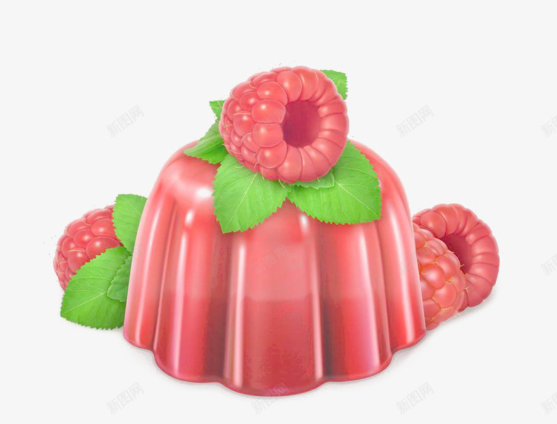 草莓布丁png免抠素材_新图网 https://ixintu.com 果冻 粉色 草莓 零食