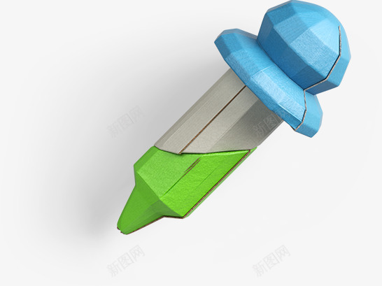 创意3D纸片手工制作图标png_新图网 https://ixintu.com 3D ICON 创意物品 立体 纸壳 针管 高清