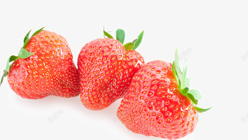 美味的新鲜草莓png免抠素材_新图网 https://ixintu.com 切块 切开 叶子 果实 水果 绿叶 美味的新鲜草莓高清图片