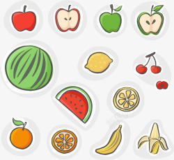苹果片堆叠手绘水果矢量图高清图片