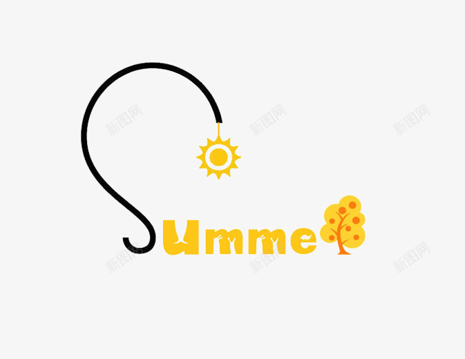 summer文字图标png_新图网 https://ixintu.com summer sun sunshine 夏天 太阳 阳光