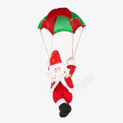场景布置圣诞节跳伞老人悬挂娃娃高清图片