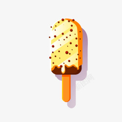 日常夏季黄色点状夏季雪糕冷饮矢量图高清图片