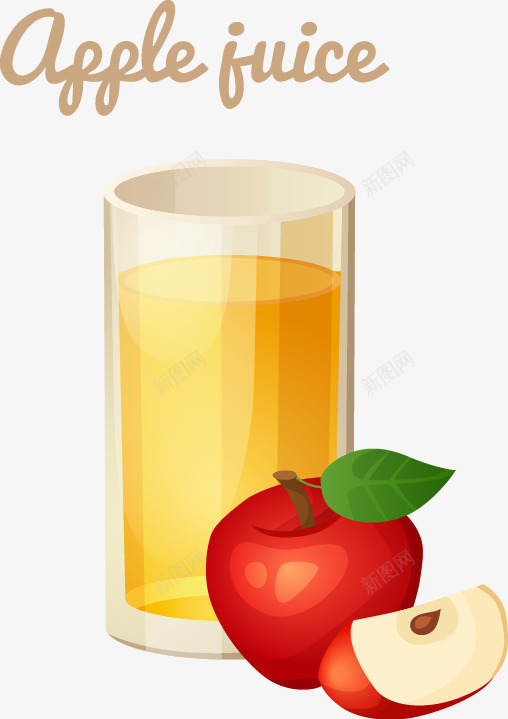 苹果汁餐饮图标png_新图网 https://ixintu.com 食物 餐饮 鲜榨苹果汁