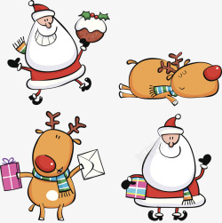 圣诞礼物标签一组圣诞节可爱卡通图案高清图片