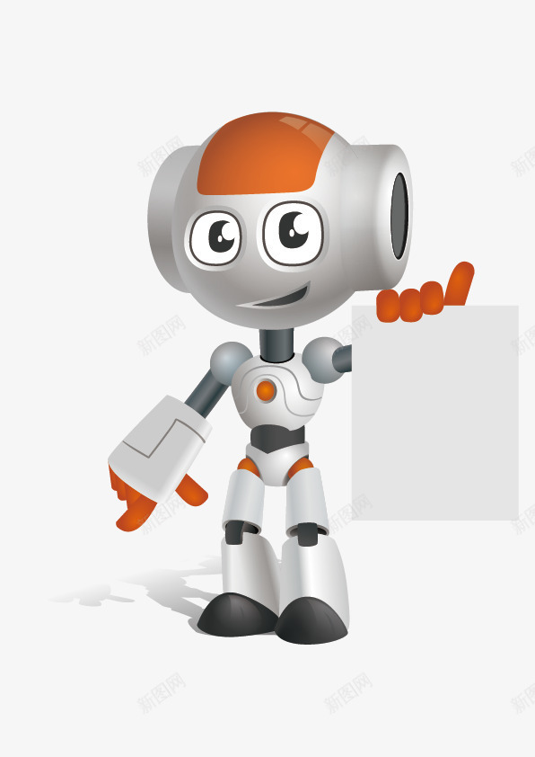 机器人矢量图ai免抠素材_新图网 https://ixintu.com 拿着纸张 机器人 橘色 矢量图
