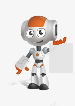 橘色机器人机器人矢量图高清图片
