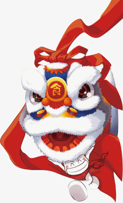 新年烟花中国风红色传统舞狮高清图片