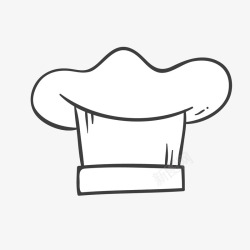 白色卡通厨师帽子素材
