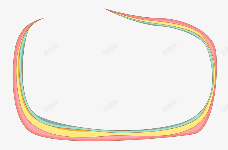 电商边框彩色装饰psd免抠素材_新图网 https://ixintu.com 免抠 免费PNG 彩虹 条纹 电商类 装饰 边框