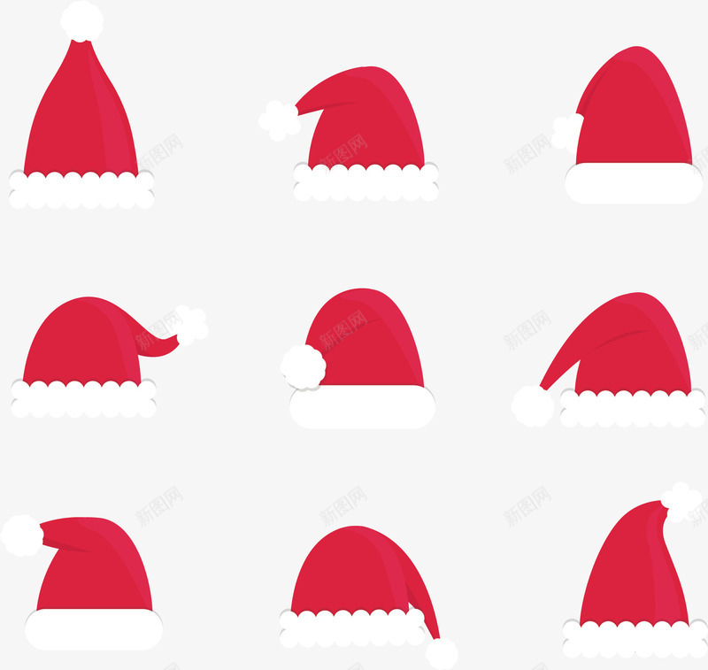 排列红色圣诞帽矢量图ai免抠素材_新图网 https://ixintu.com 卡通 圣诞风格 帽子 手绘 排列 毛茸茸 红色 装饰 矢量图