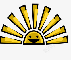 三角墨镜卡通太阳头像表情高清图片