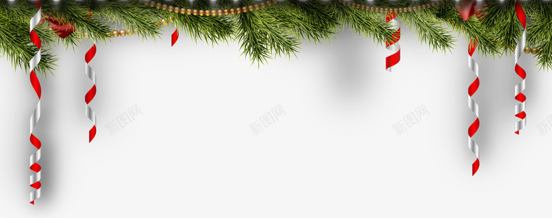 圣诞节元素png免抠素材_新图网 https://ixintu.com 圣诞树 圣诞节 彩带 松树 绿色