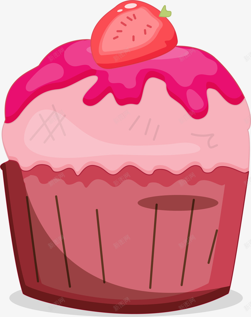 小清新粉色蛋糕png免抠素材_新图网 https://ixintu.com 小清新蛋糕 粉色蛋糕 红色纸杯 红色草莓 美味甜点 草莓蛋糕