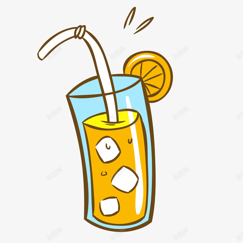 手绘橙汁果汁矢量图ai免抠素材_新图网 https://ixintu.com 卡通 夏季 手绘 果汁设计 橙汁 饮品设计 矢量图