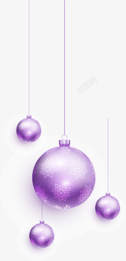 圣诞节紫色圣诞球素材