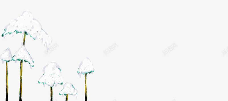 手绘冬季大树雪景png免抠素材_新图网 https://ixintu.com 冬季 大树 雪景
