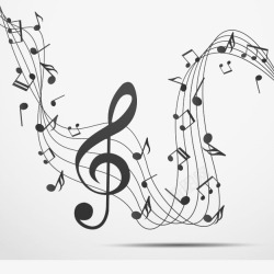 五线曲谱唯美漂浮感五线音符图标高清图片