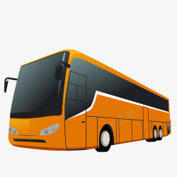 客运站卡通橙色的客运汽车矢量图高清图片