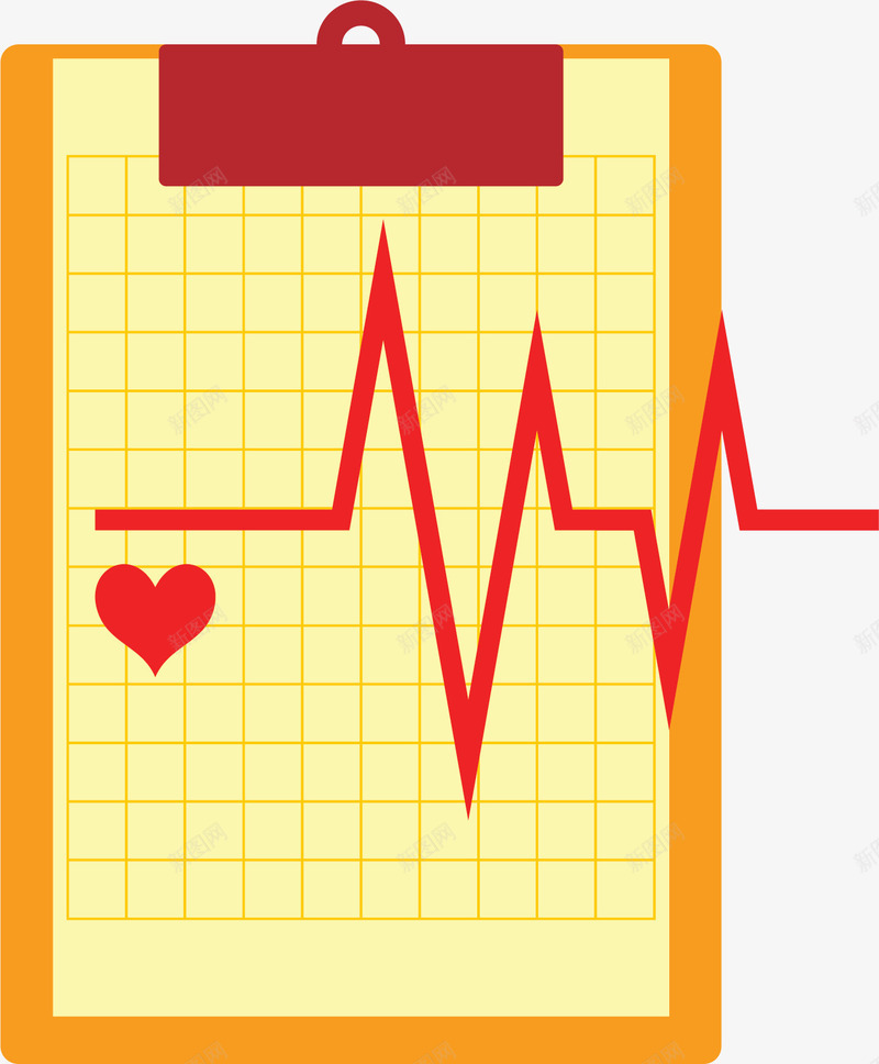 心跳检测图标png_新图网 https://ixintu.com 卡通 图标icon 心电图 心脏检查 心跳检测 心跳线图 蓝色 诊断书 身体检查