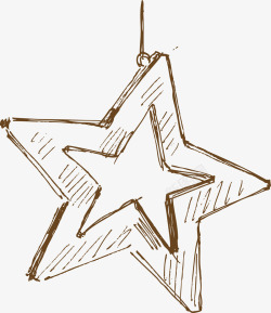 欧美圣诞节手绘线条星星高清图片