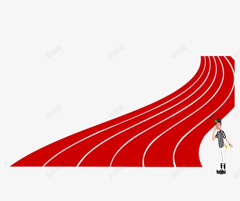 红色曲线形操场跑道和卡通人物png免抠素材_新图网 https://ixintu.com 人物 免抠 卡通 操场跑道 曲线 红色