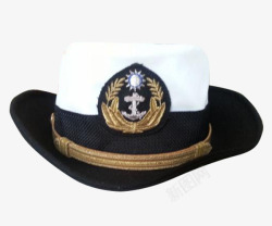 白色的平顶海军帽白色的海军船员帽高清图片