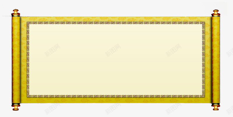 高贵典雅的金色卷轴png免抠素材_新图网 https://ixintu.com 中国风 典雅 卷轴 金色 高贵